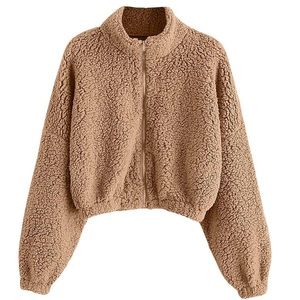 Super Soft Cropped Teddy Jacket